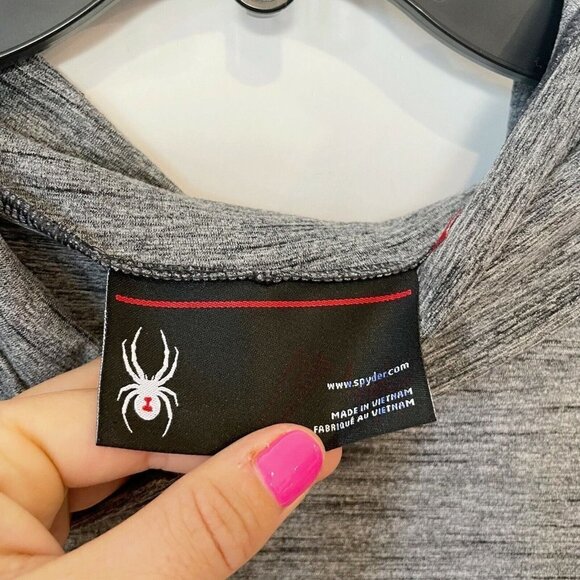 Spyder Womens Solitude Funnel Neck Pullover Top Long Sleeve Gray Small Raglan - Picture 4 of 8